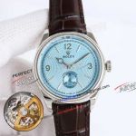 8+ Factory Rolex Perpetual 1908 Sky Blue Dial Brown Leather Strap Swiss Replica Watch